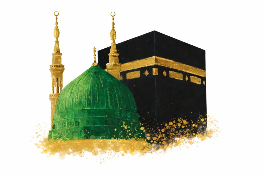 Kaaba And Green Dome